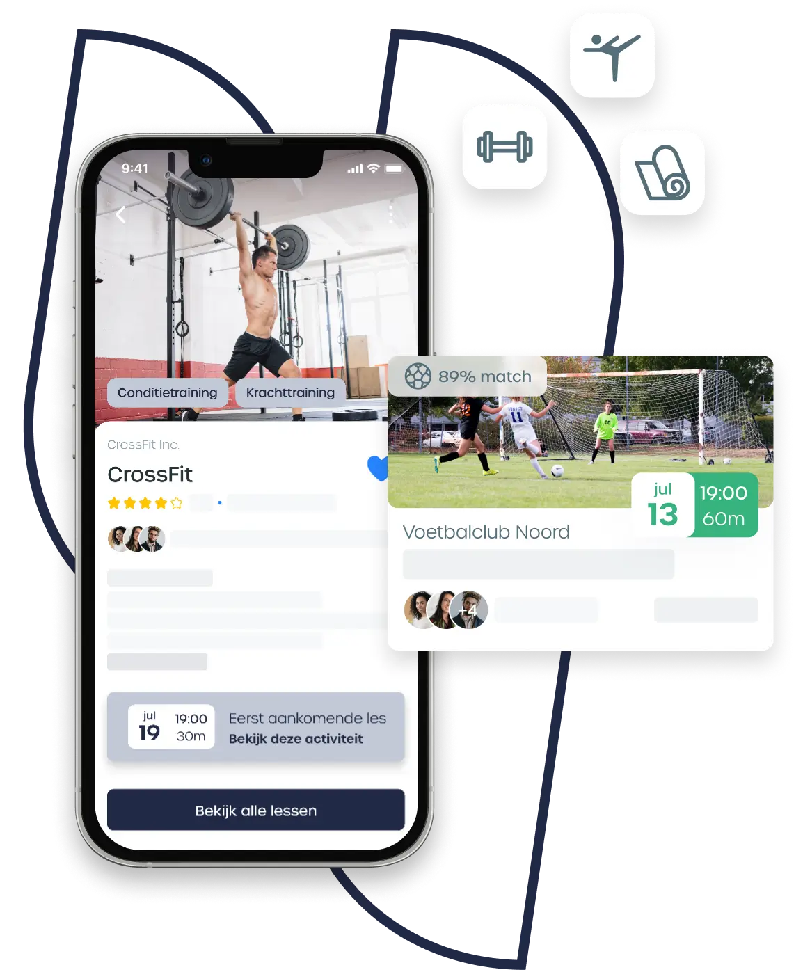 Crossfit aanbieder in app van YnBeweging